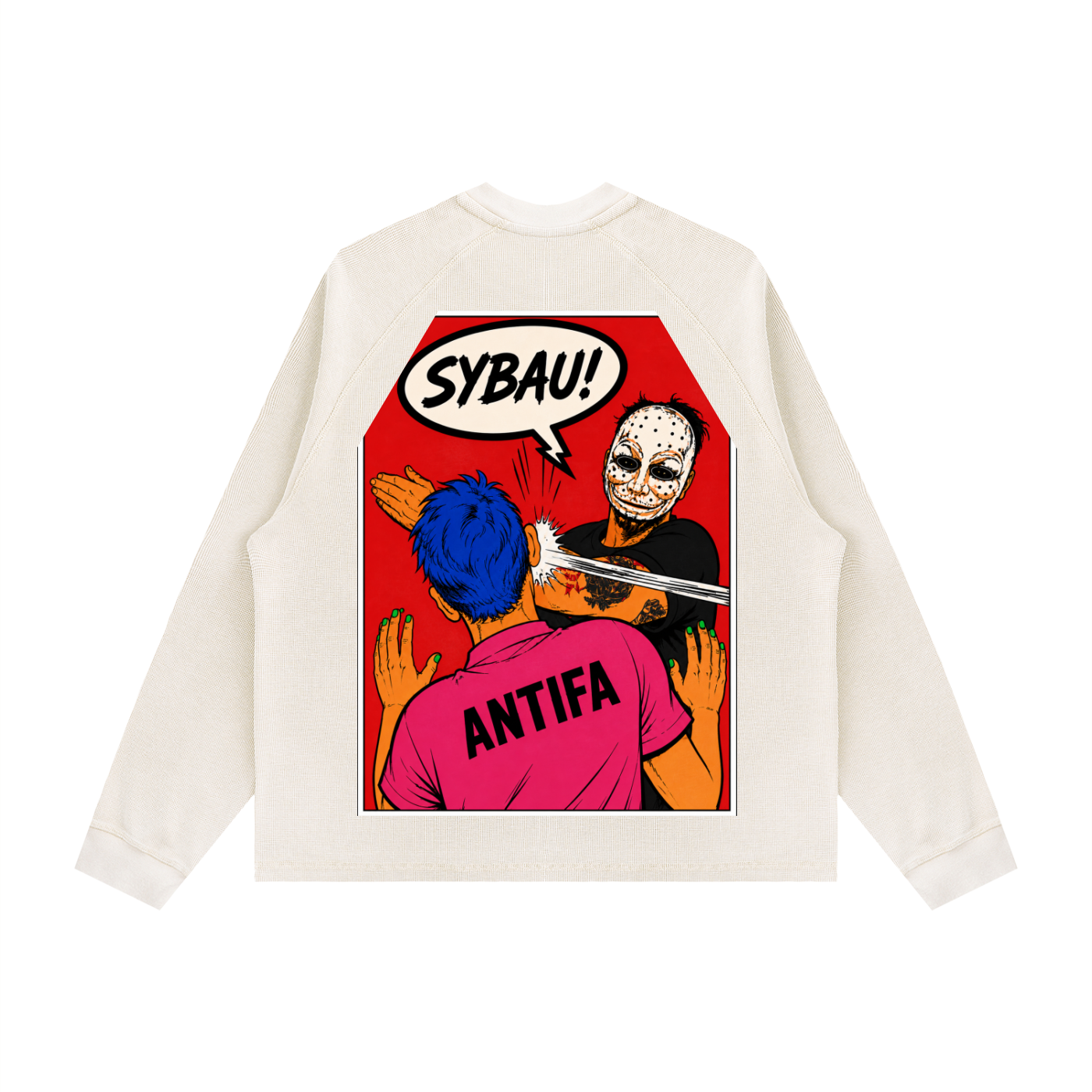 ANTIFA SHUT YO Vintage Wash Boxy  Waffle T-Shirt