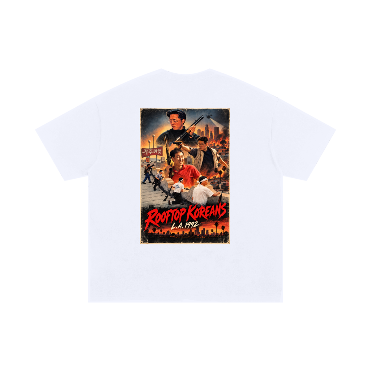 ROOF KOREAN Oversized REAR PRINT T-Shirt