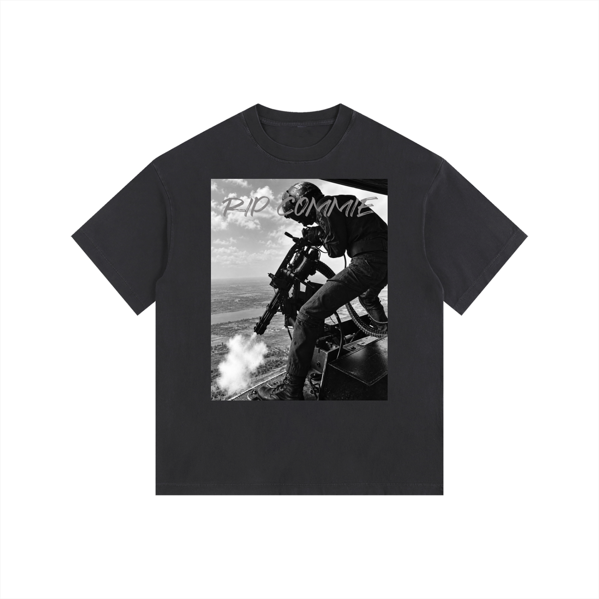 RIP COMMIE Vintage Washed Oversized Cotton T-Shirt