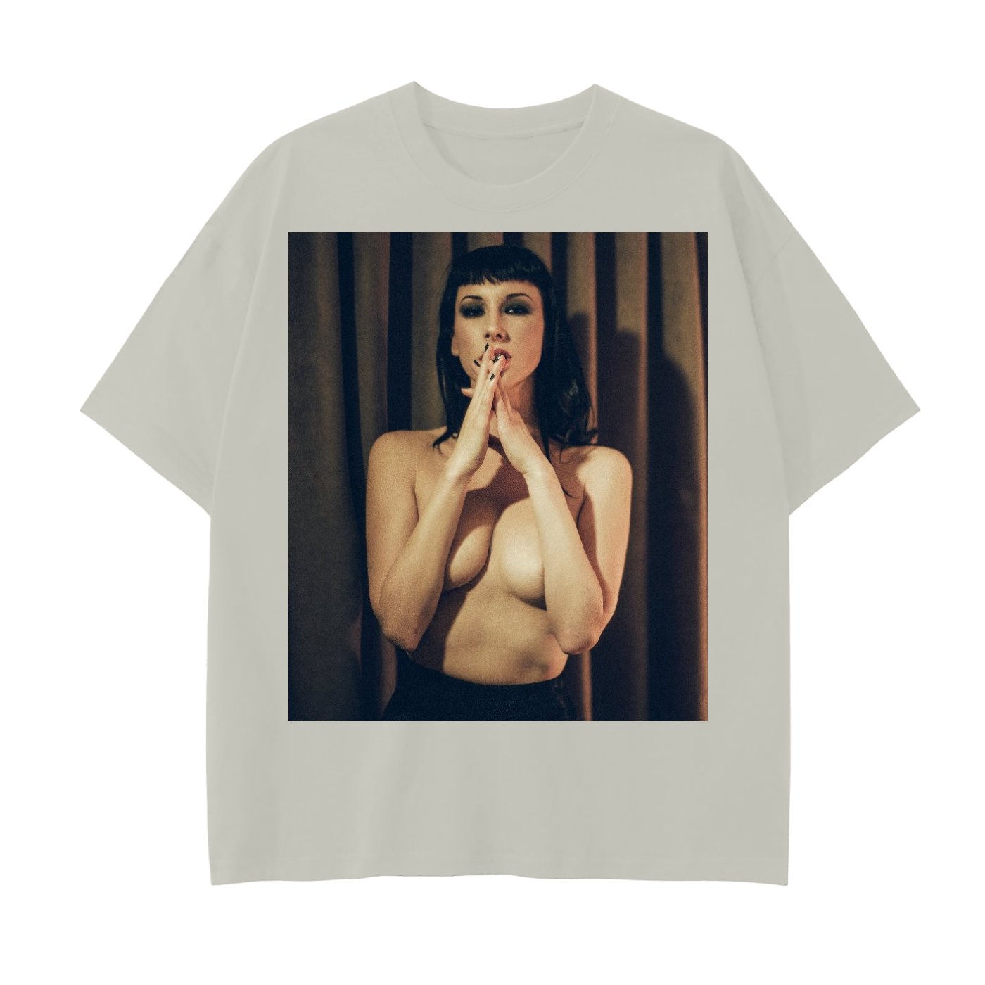 FREELOVE LIGHT GREY DROP SHOULDER TEE