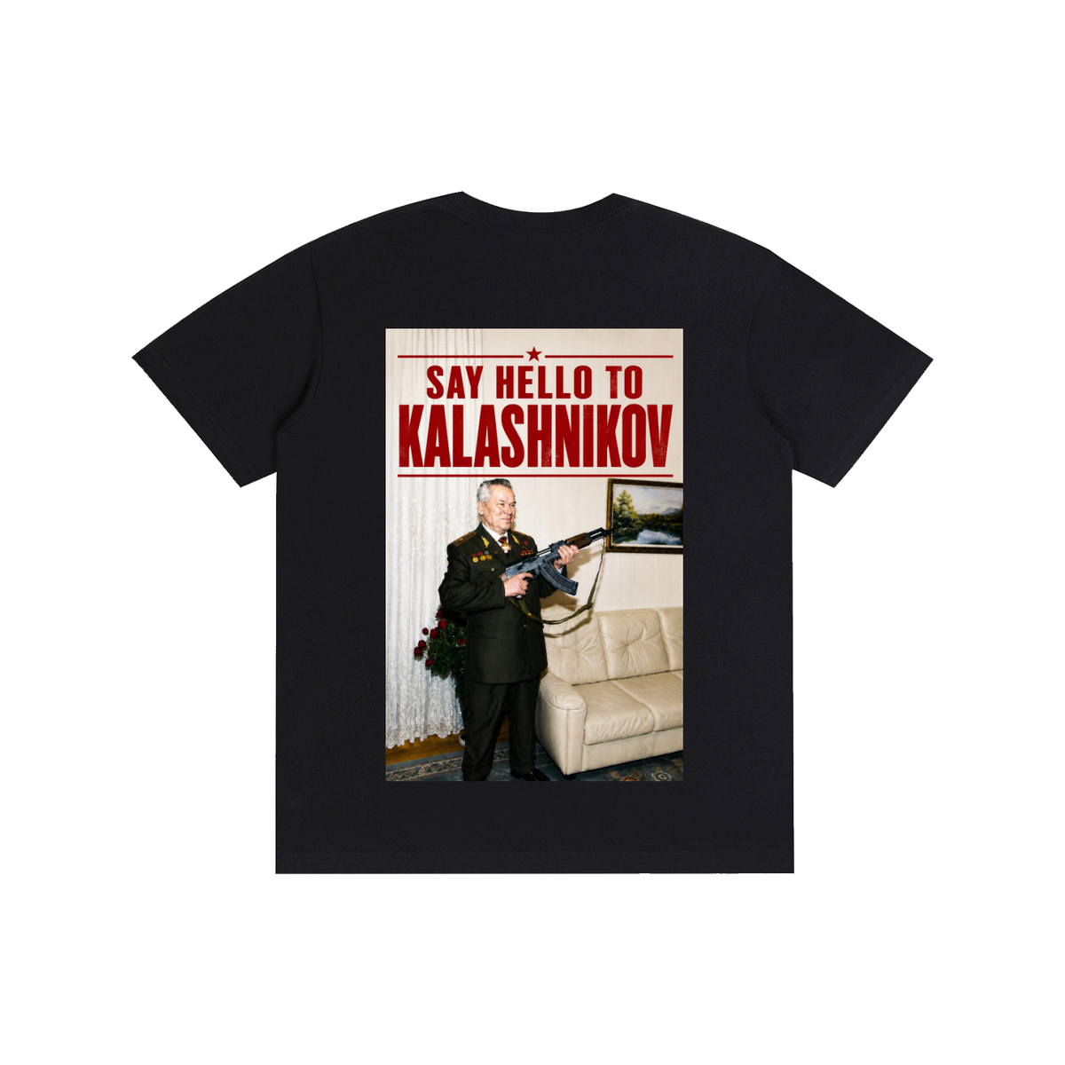 SAY HELLO KALASHNIKOV REAR PRINT T-Shirt