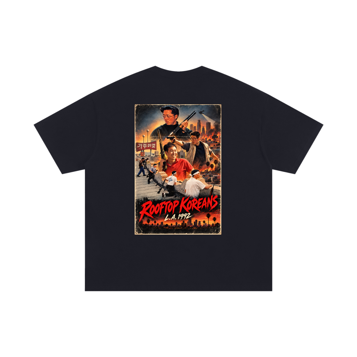 ROOF KOREAN Oversized REAR PRINT T-Shirt