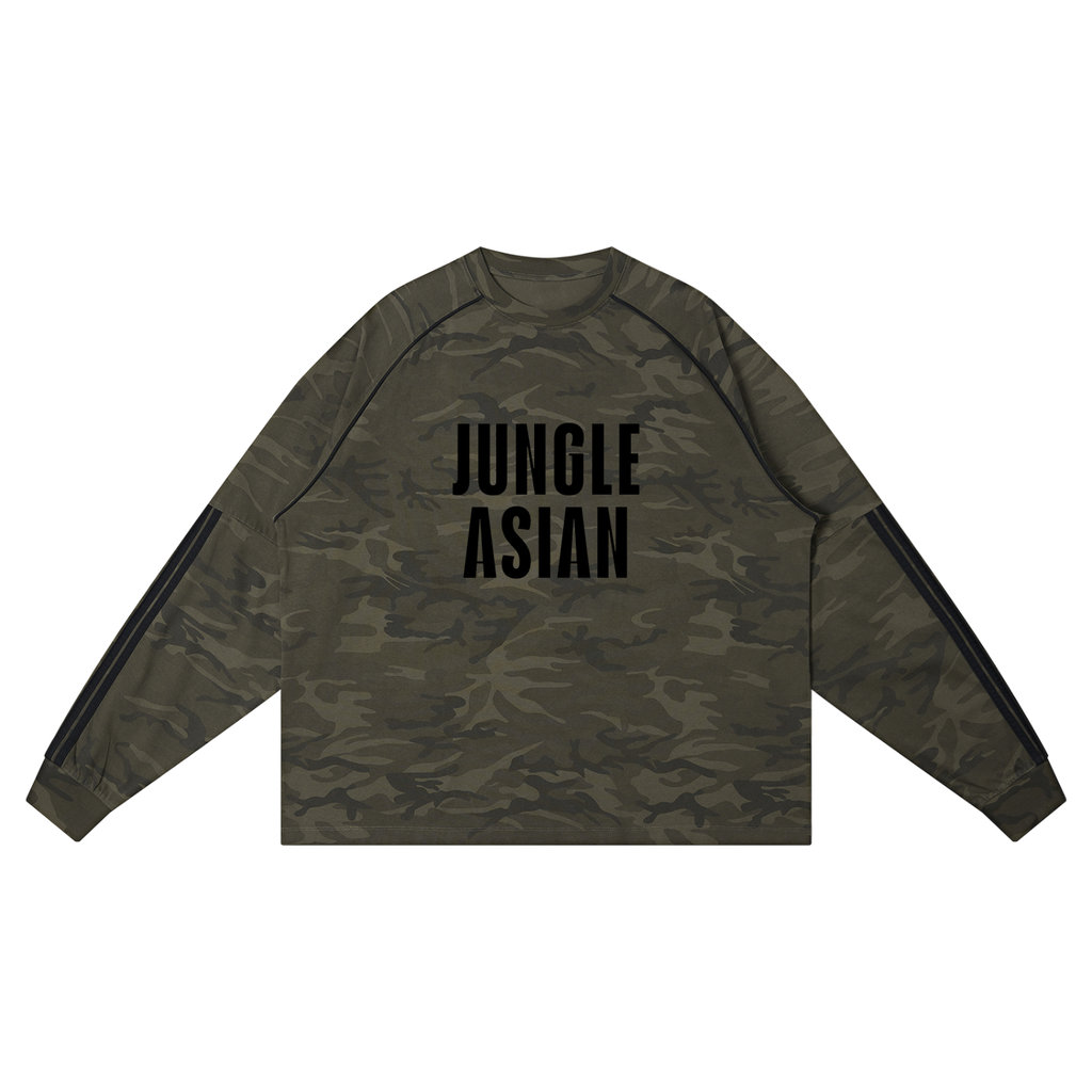 JUNGLE ASIAN Camo Loose Long Sleeve T-Shirt