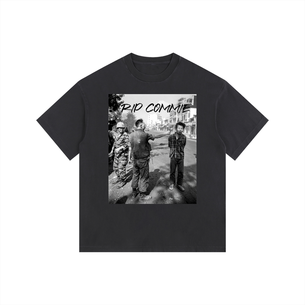 RIP COMMIE Vintage Washed Oversized Cotton T-Shirt