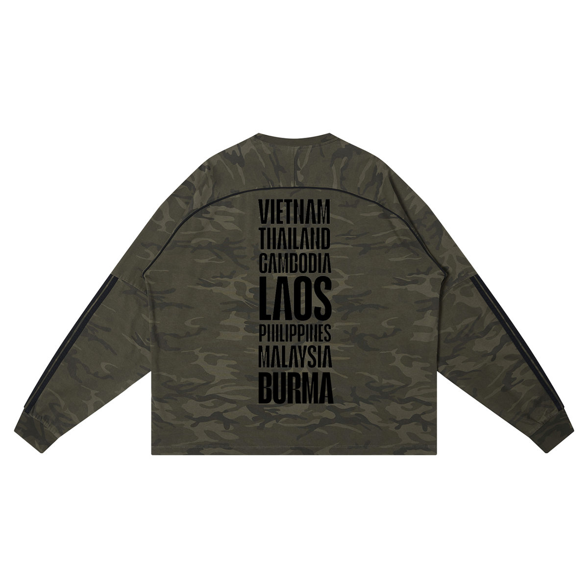 JUNGLE ASIAN Camo Loose Long Sleeve T-Shirt