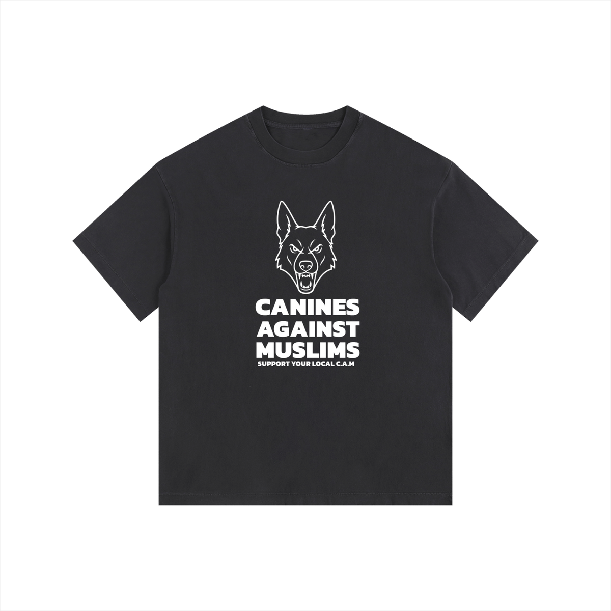 CANINES CAM Vintage Washed Oversized Cotton T-Shirt