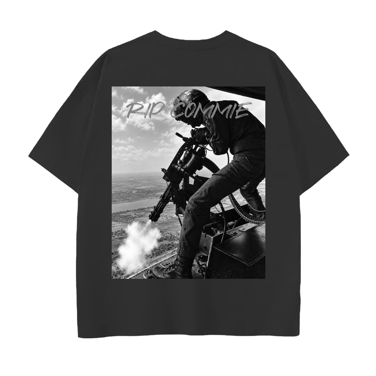 RIP COMMIE GATLING HUEY REAR PRINT DROP SHOULDER T-Shirt